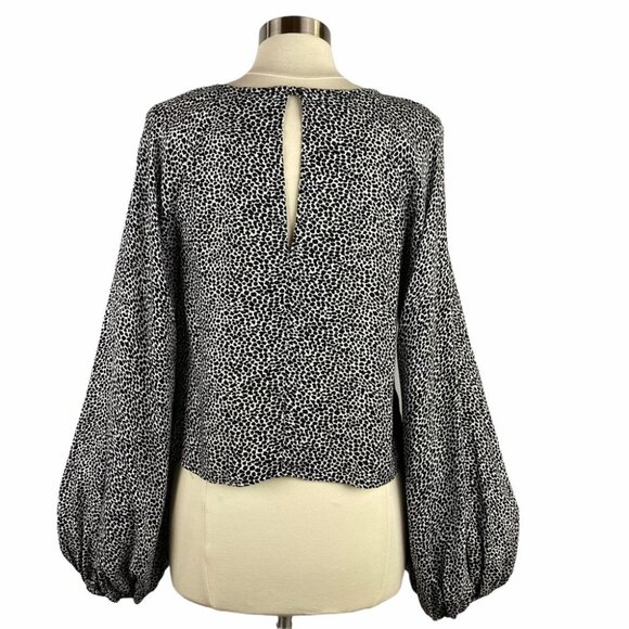 AFRM Animal Ditsy Print Bishop Sleeve Top XL - Picture 2 of 7
